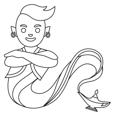 Genie Emoji Coloring Page